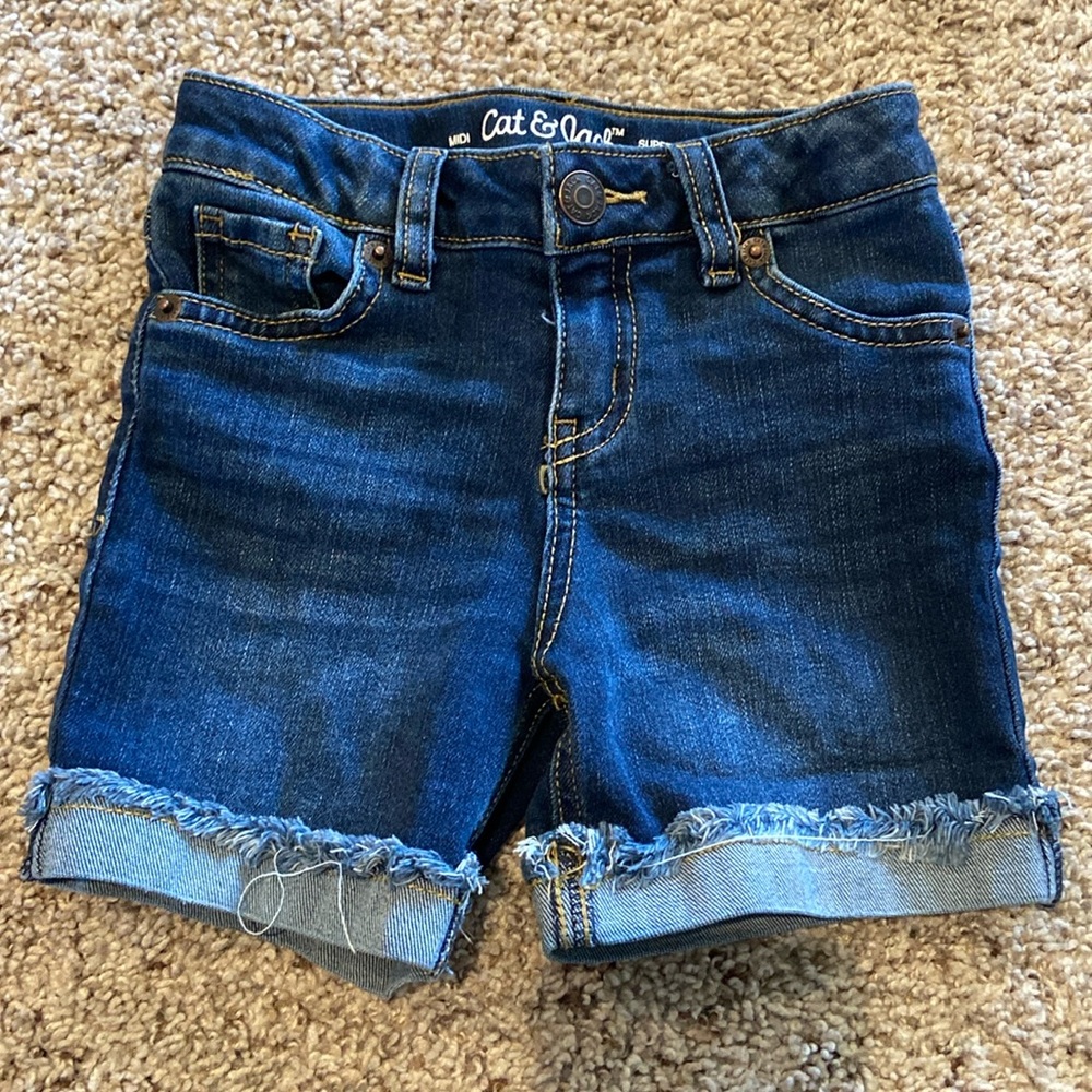 Cat & Jack girls size XS midi denim shorts